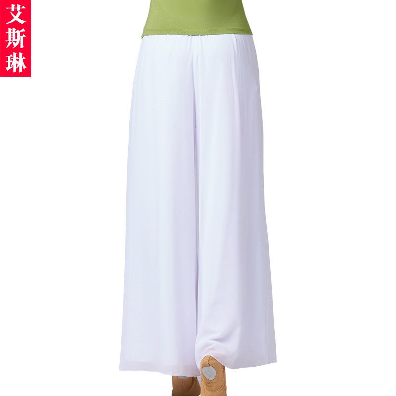 广场舞服装长裤子阔腿裤薄款雪纺裤2025夏款女宽松大码舞蹈练功裤