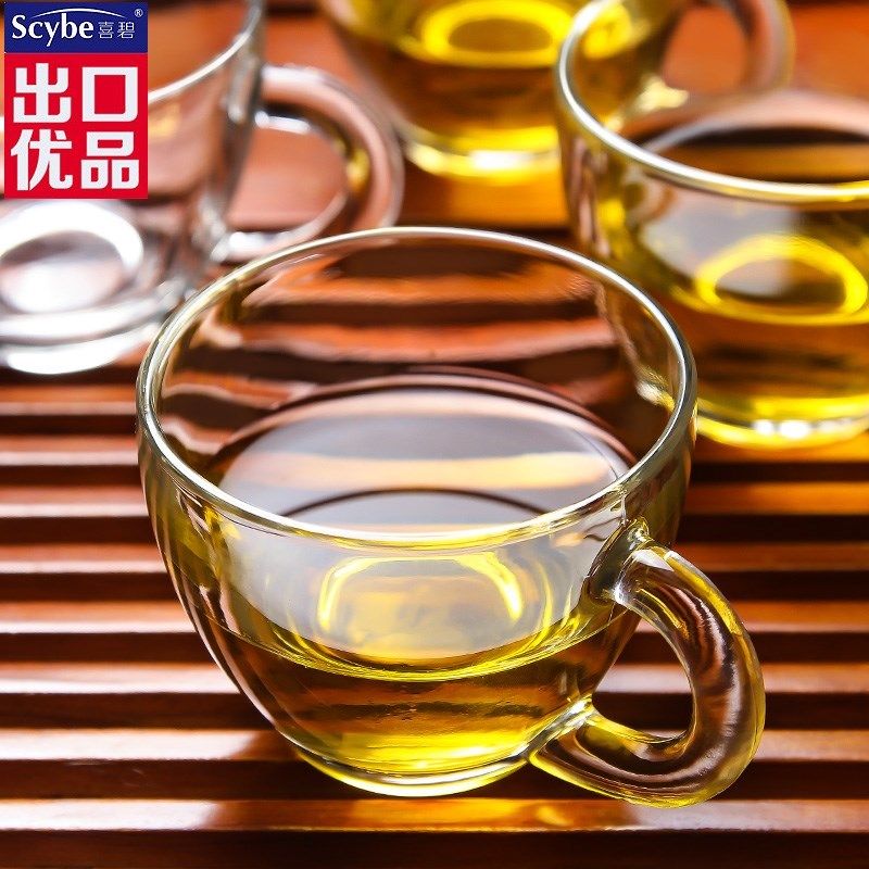 现货速发玻璃茶杯小杯子套装带把耐热功夫小茶杯玻璃茶具12只,餐饮具,茶杯,淘宝优惠券,粉丝福利购,淘宝优惠卷