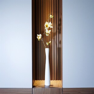 新中式长款细高陶瓷花瓶白色电视墙高款装饰花器格栅玄关柜摆件