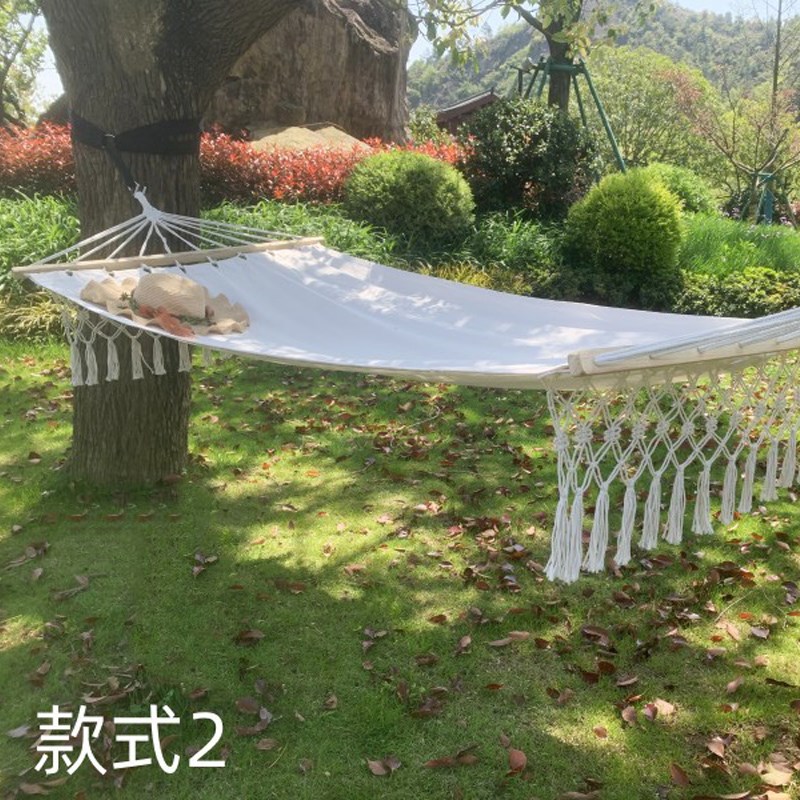 吊床户外防侧翻家用庭院别墅阳台休闲荡秋千室内民宿加厚帆布掉床