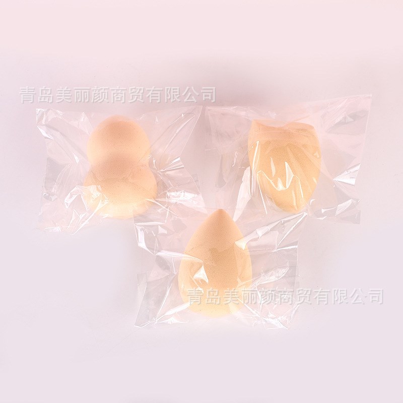 现货独立包装美妆蛋聚氨酯化妆海绵干湿两用粉扑非乳胶化妆球厂家