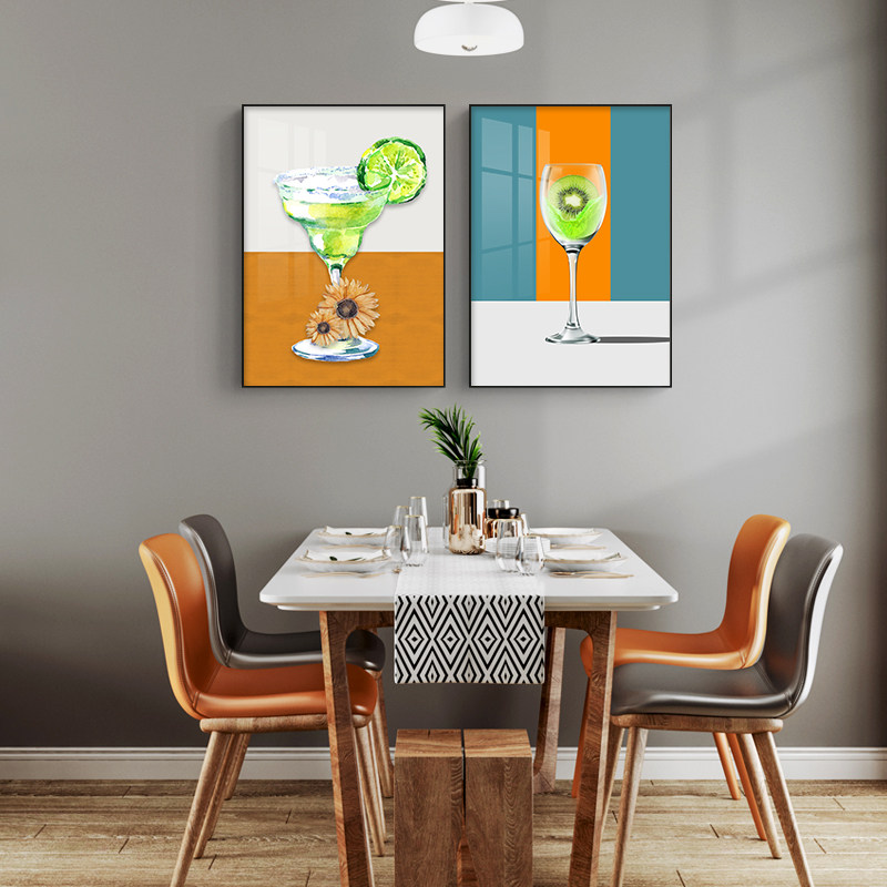 餐厅装饰画轻奢时尚背景墙温馨壁画现代简约饭厅高档大气网红挂画