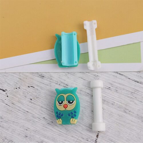 4Pcs Cable Winder Protective Case Cartoon Owl Data Line Pro