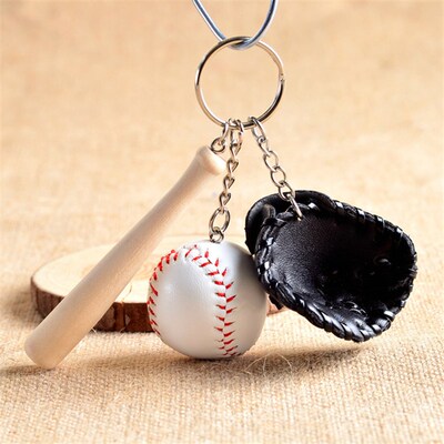 速发Baseball Mini Handmade Souvenir Cute Base Ball Key-chain