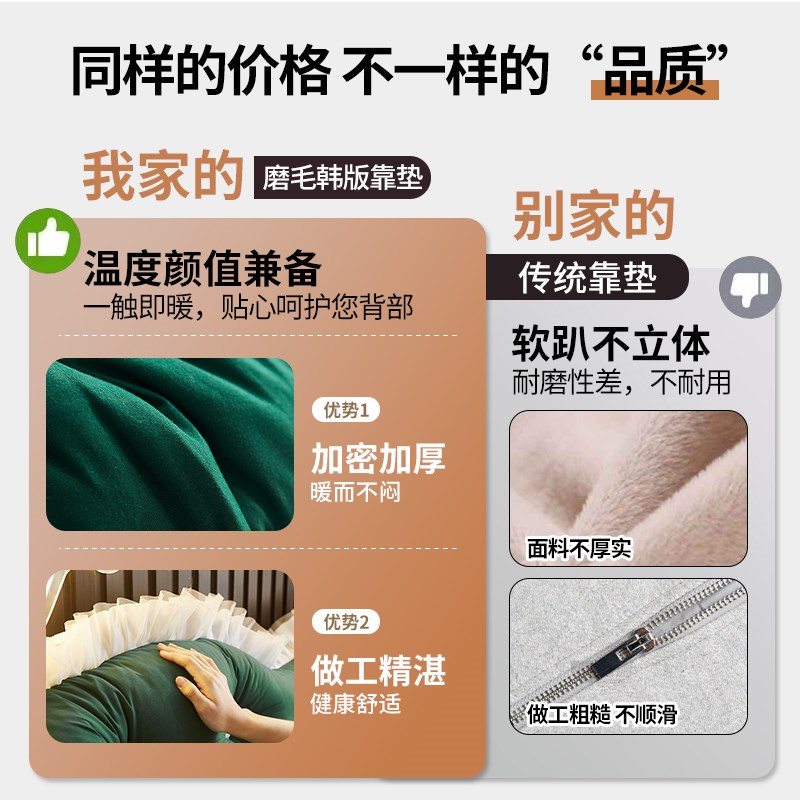 北欧公主风软包床头靠垫卧室榻榻米床头大靠背护腰靠枕沙发靠垫