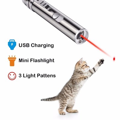 Lazer-Pointer Flashlight Laser Rechargeable UV USB Red 3-In1