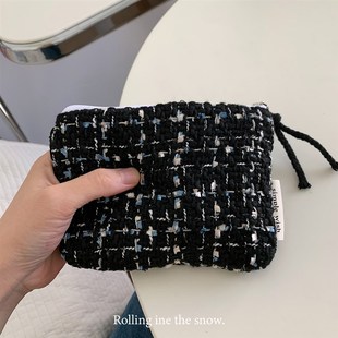s收简约小巧便携零钱包女卡纳袋口红杂物小号化妆风包拉新品