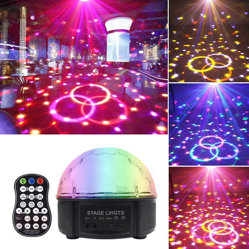 led大魔球旋转KkTV七彩舞台灯光disco蹦迪派对星空氛围圣诞投影灯