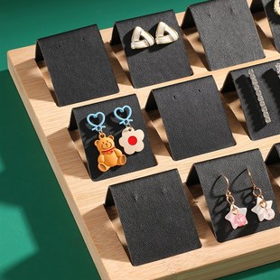 竹木耳饰展示架耳钉耳环首饰盘A珠宝饰品收纳陈列盘托盘摆地摊神