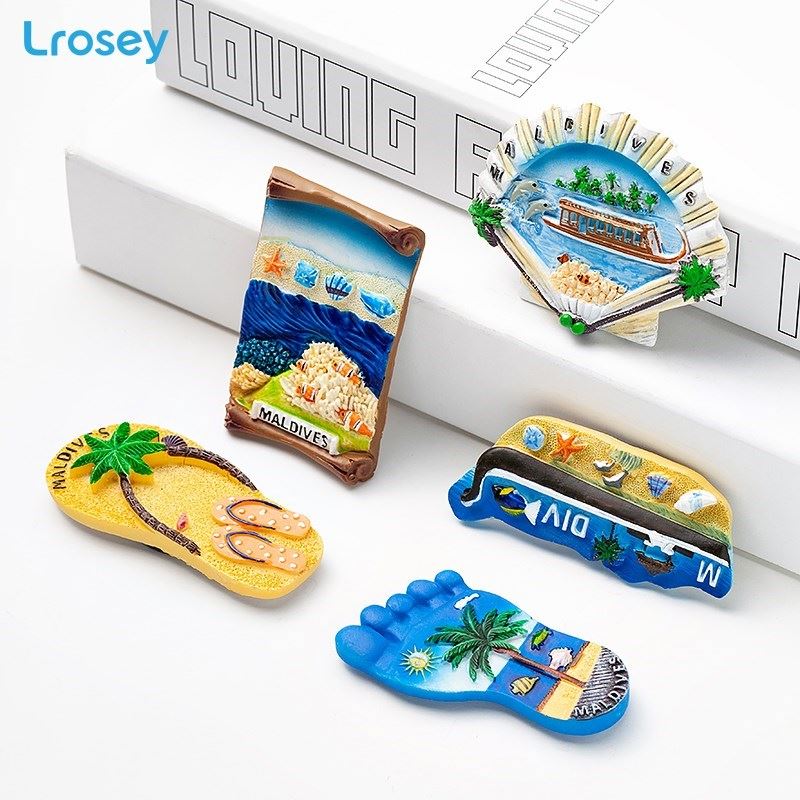 极速Maldives Fridge Magnet Souvenir Greek Seascape Ocean Tra