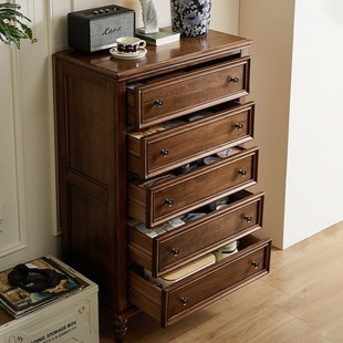 美式斗柜全纯实木客厅边柜储物小立柜主卧室五六九斗抽屉床尾柜1