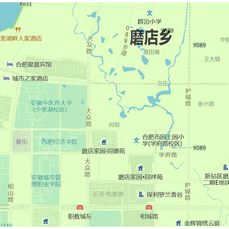 瑶海区地图1.15m合肥市折叠版会议办公室装饰画客厅书房背景画
