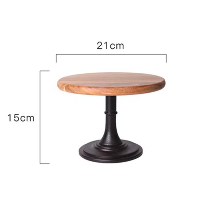 1 X Cake Plate Turntable Rotating Cake Stand Wooden Decorati 电子元器件市场 外设配件 原图主图