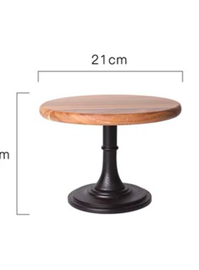 1 X Cake Plate Turntable Rotating Cake Stand Wooden Decorati