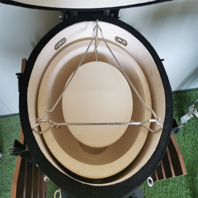 烤炉三脚架家用陶瓷烧烤炉配件 烟熏导流板多R功能三角架含披萨盘