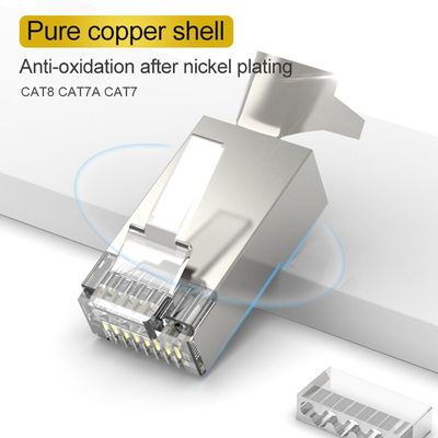 CAT8 CAT7 rj45 connector 50U CAT6A ends ethernet cable plug