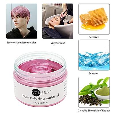 推荐Pink Hair Coloring Wax Temporary Hair Clay Pomades 4.23