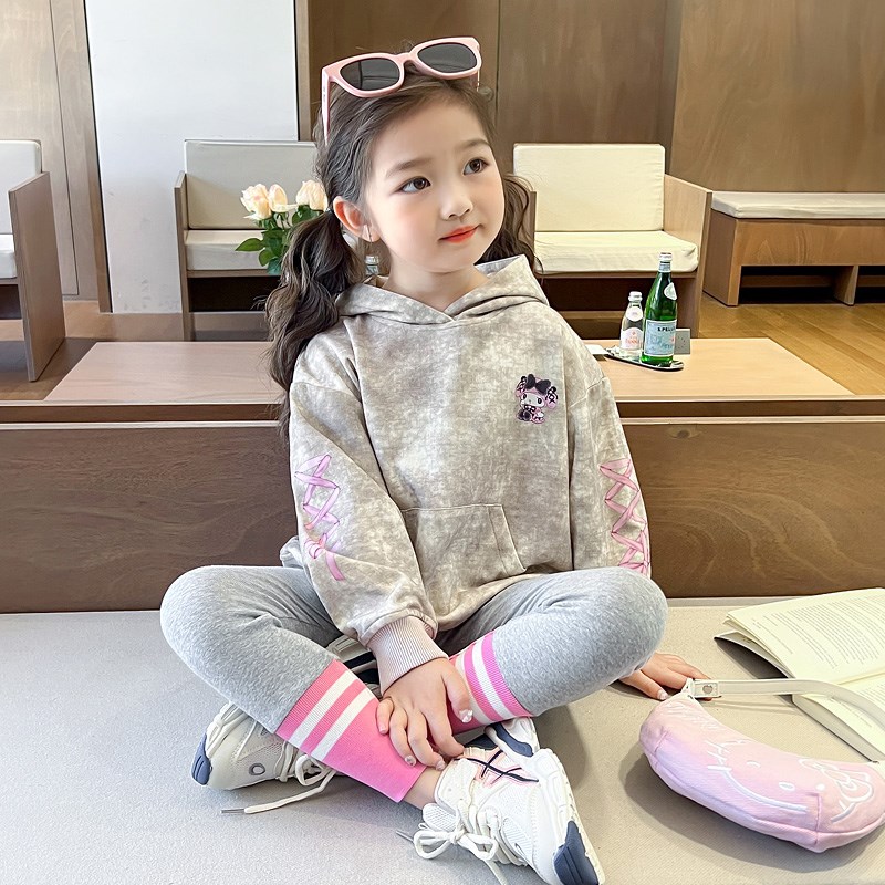 儿童卡通休闲套装韩版2024新款小童卫衣打底裤两件套女童秋装可爱