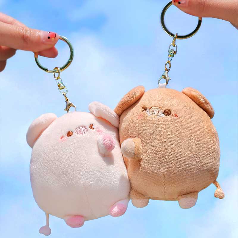 歪瓜出品屁可猪情侣挂件磁吸毛绒公仔可爱七夕礼物玩偶背包包挂饰