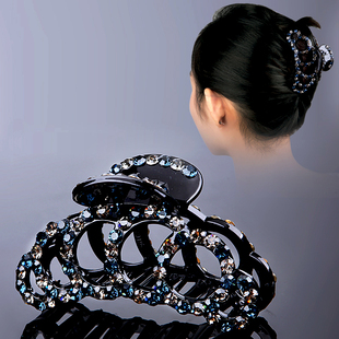 发卡抓夹大号成人盘头发饰水钻盘发头饰淑女简约马尾发抓发夹