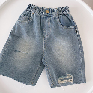 新款 潮童炸街装 男童裤 韩版 子中小童牛仔短裤 小杰家2023年夏季