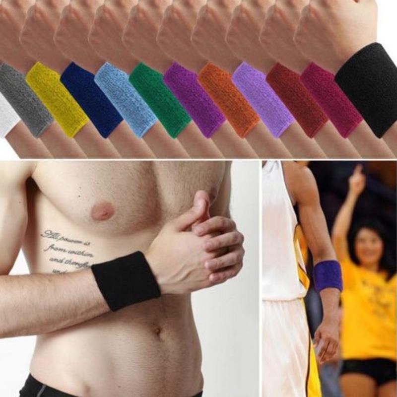 极速1Pcs Cotton Sport Wristband Brace Wrap Bandage Gym Strap