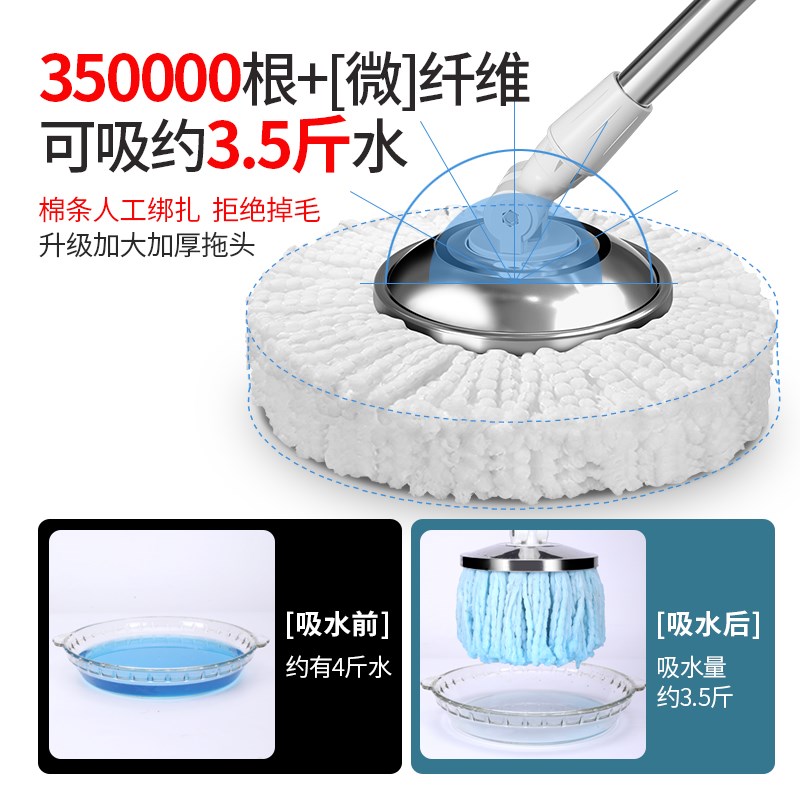 旋转拖把免手洗家用懒人拖地神器拖布墩布桶自动脱甩干一拖地板净