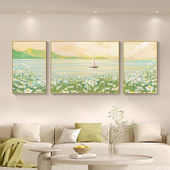 客厅装 饰画轻奢高级感奶油风花卉沙发背景墙挂画小清新三联画现货
