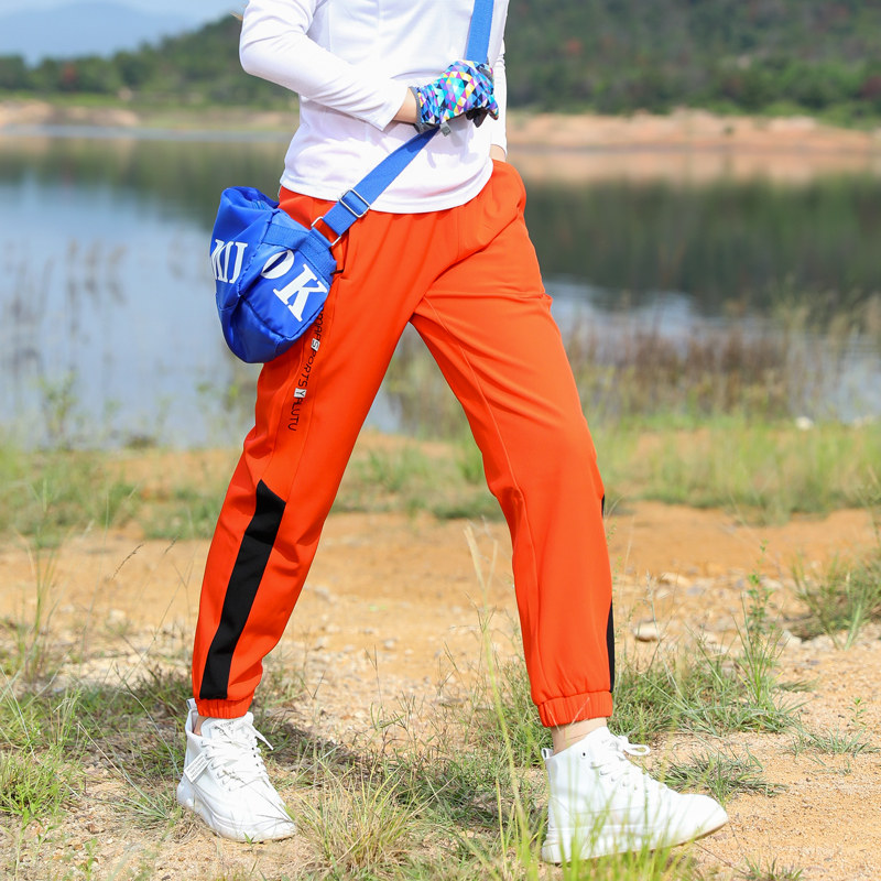 户外运动束脚冲锋裤女长裤防风防水保暖登山徒步小脚抓绒软壳裤女