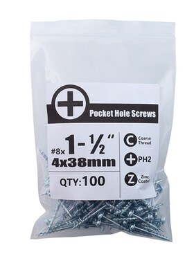 100Pcs Woodworking 25/32/38/50/63mm Pocket Hole Screws PH2 C
