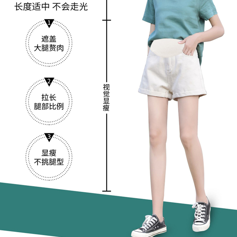 孕妇短裤夏季时尚牛仔短裤子夏天薄款打底外穿宽松安全裤孕妇夏装