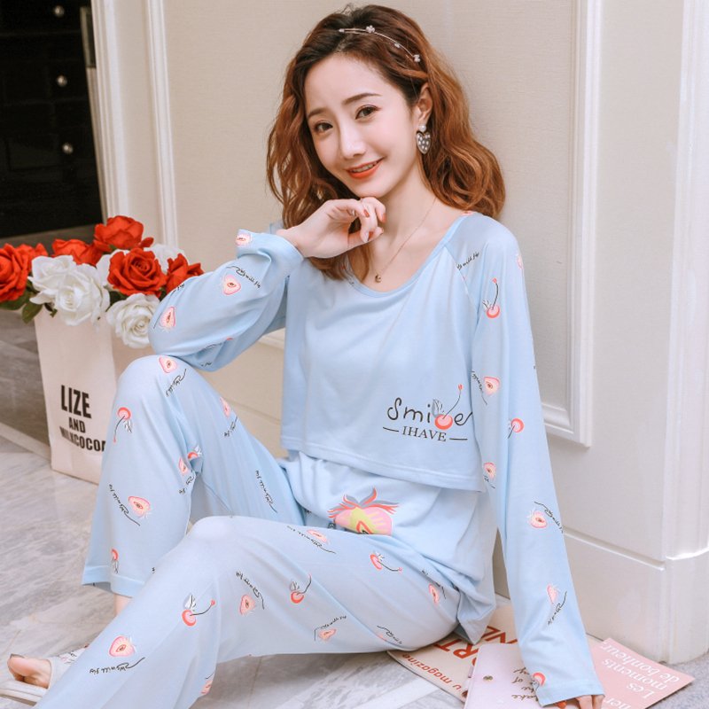 月子服夏款产后纯棉七八月份孕妇睡衣夏季薄款两件套哺乳春秋坐月