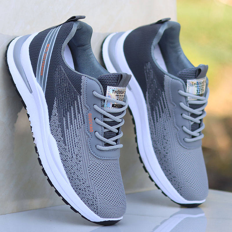 男鞋2023夏季新款防臭网面透气跑步鞋轻便男士休闲鞋子男款运动鞋