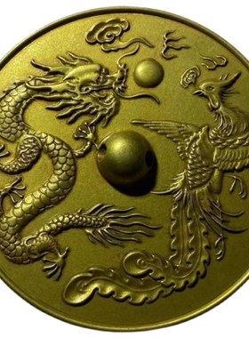 龙凤呈祥铜镜结婚礼品新郎新娘护身镜压腰镜婚庆复古风创意摆件
