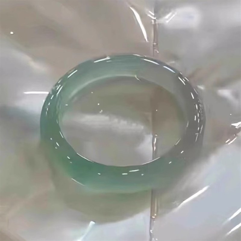 天然冰种晴水飘花翡翠手镯缅甸天山翠玻璃种玉石圆条玉镯子女