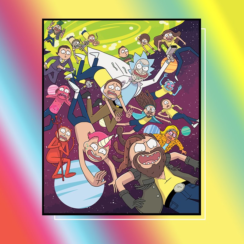 瑞克和莫蒂dgiy手工数字油画手绘填色动漫涂鸦客厅卧室装饰挂画画