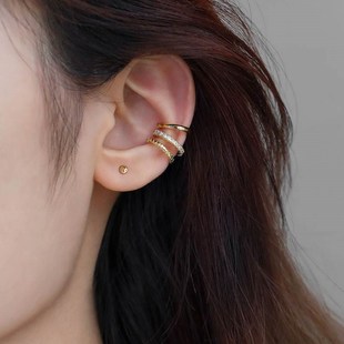 耳夹无耳洞耳环女高级感耳饰简约不对称性冷淡风耳圈耳骨夹新款
