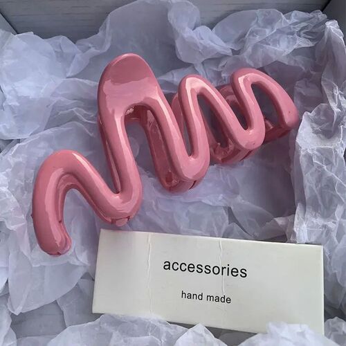 小众高货2024 Colorful Jelly Wave Hair Claw Hairpin Women Gir
