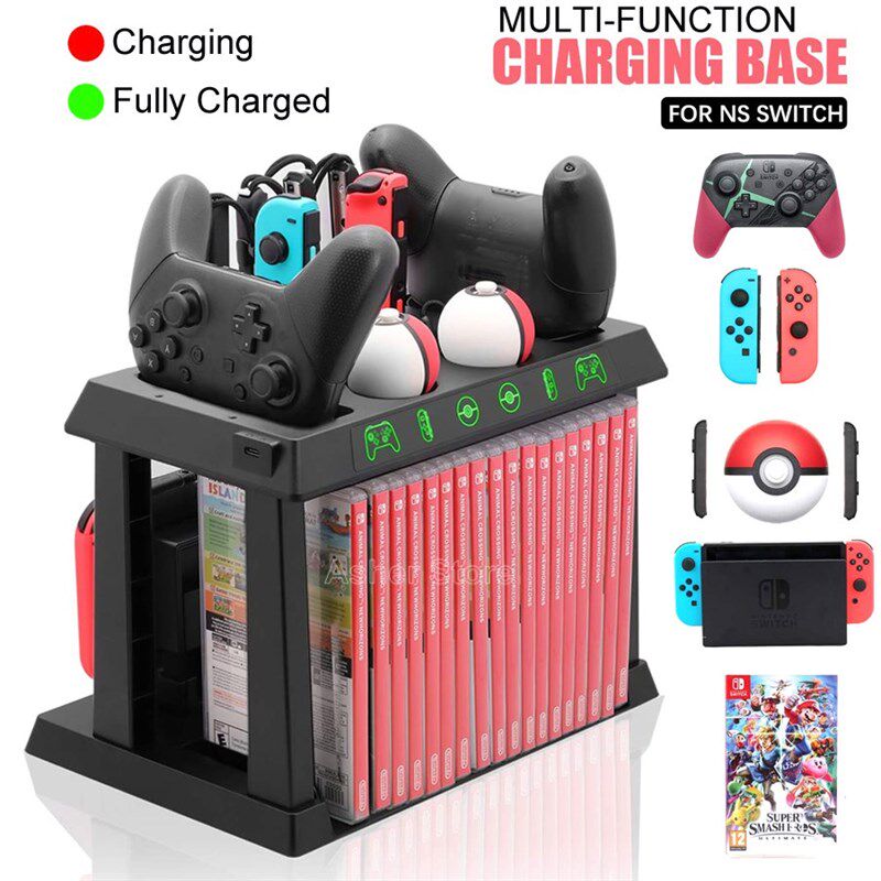 Nintend Switch Charging Dock Charger Storage Stand LED Indi