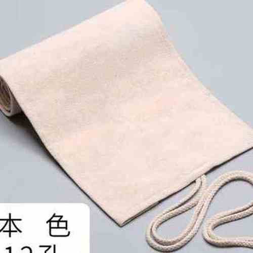 笔帘手工帆布364872孔大容量白色笔袋铅笔彩铅绘画学生卷