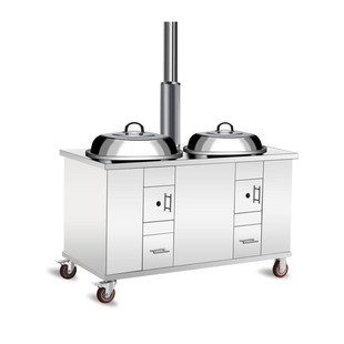 家用集成一体新款不锈q钢柴火灶双口商用炉室内锅灶农村移动柴火