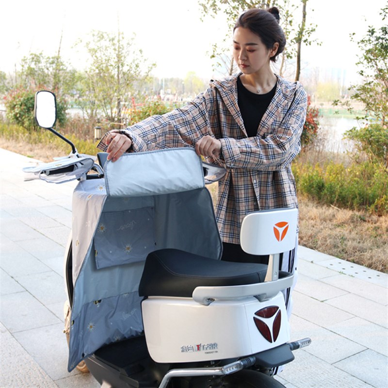 电动摩托车挡风被夏天p防晒罩分体薄款夏季电瓶车遮阳防雨水小电