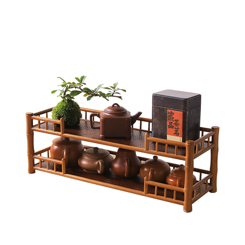 茶杯架楠竹茶具j收纳置物托紫砂壶茶壶展示架日式桌面摆件博古架