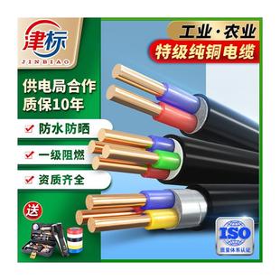 铜电缆线2 6平方铜线电缆线铜芯 国标YJV22铠装 5芯2.5