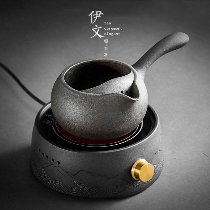 侧把 茶道煮茶壶 家用电陶炉套装陶瓷煮茶炉黑茶煮茶器普洱泡茶器