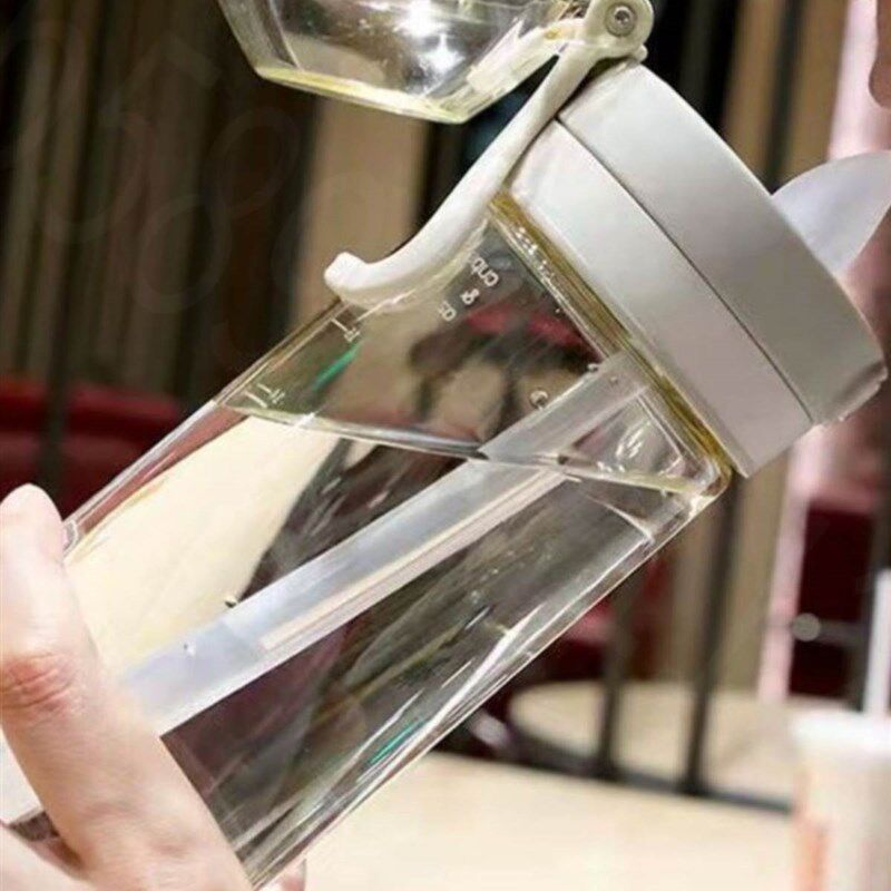 高颜值带吸管水杯成人孕妇学生网红便携防漏防摔塑料男女运动杯子