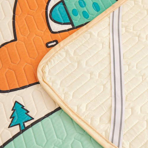 儿童卡通乳胶凉席三件套水洗折叠冰丝空调软席夏季透气草席子0.9m