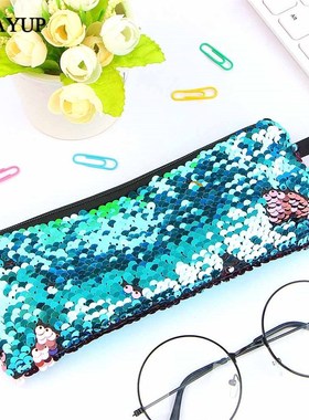 Sequin Pencil Case Flash Sequin Pen Bag School Supplies Girl