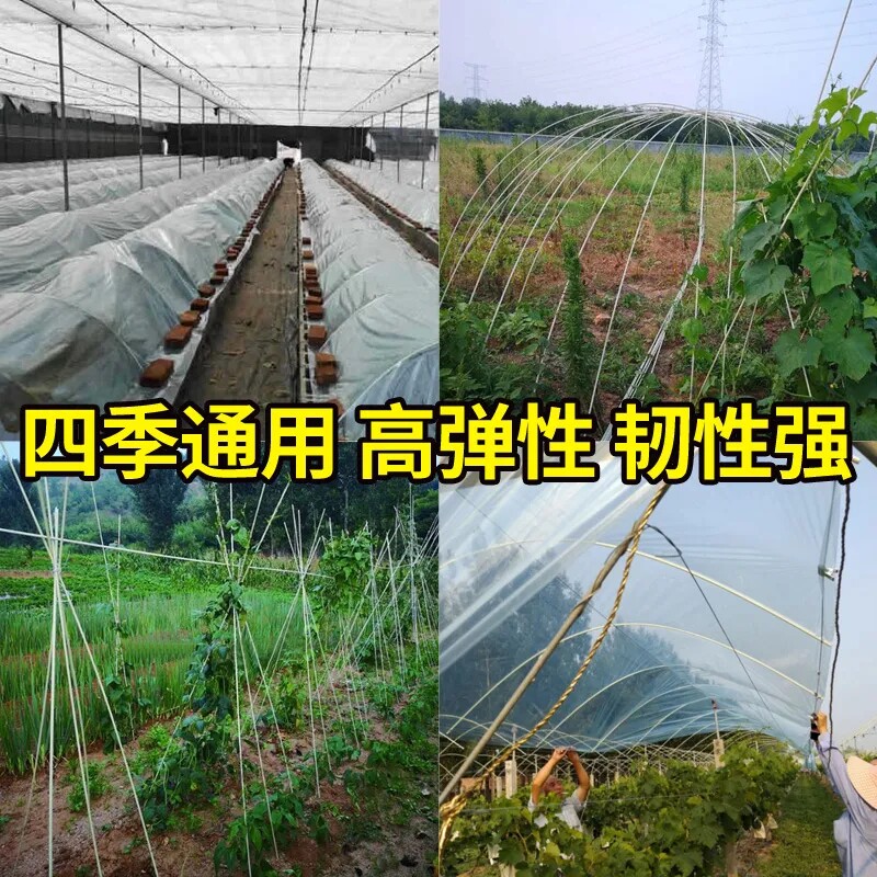 工厂销玻璃纤维拱棚n大棚支撑架弹力支伸缩杆农用支架菜棚骨架小