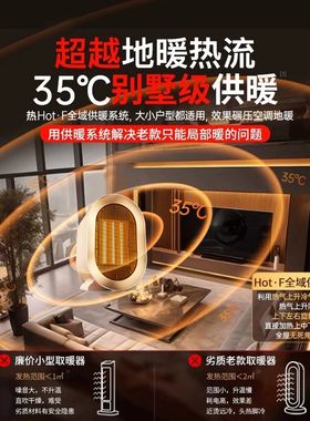 暖风机办公室小型太阳取暖器桌面超静音节能省电桌下暖脚2024新款